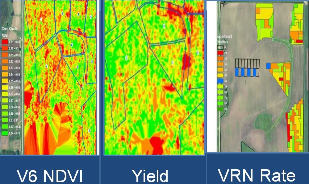 Fig 3. Variable rate nitrogen map for Waseca AERF site 2017.