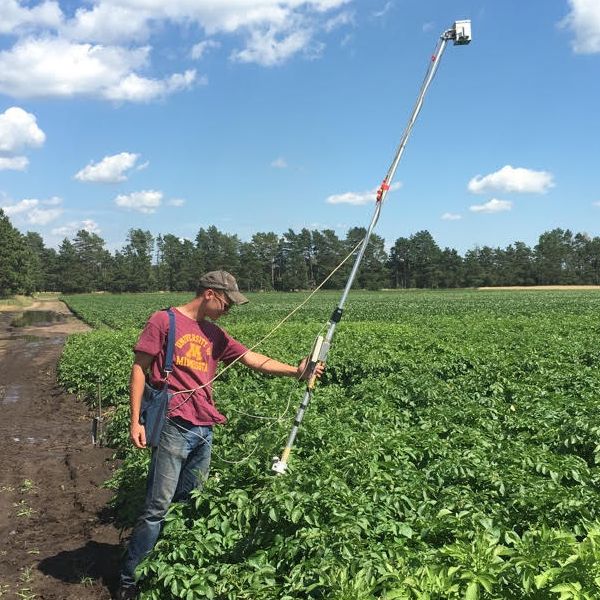 Passive spectral sensing data being collected with the Cropscan multispectral radiometer.