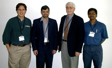 Jose Hernandez, David Mulla, Pierre, and Siva Balasundram at the 4th ECPA in Berlin (18 June 2003).