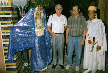 Pierre and Dr. Jay Bell at a Moroccan restaurant (1998).
